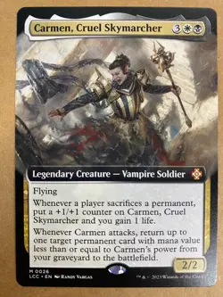 MTG 1x EXTENDED ART Carmen, Cruel Skymarcher 26 Lost Caverns of Magic x1 NM - Image 1