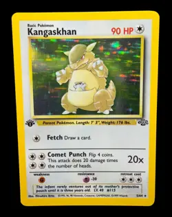 Pokemon 1st Edition Kangaskhan Jungle Holo 5/64 - NM! Holo Bleed! - Image 1