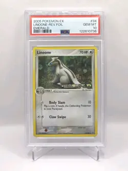 Linoone Reverse Foil ~ PSA 10 LOW POP *10* Pokemon EX Emerald 34/106, Yuka Morii - Image 1
