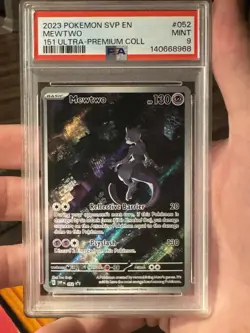 2023 POKEMON SVP EN-SV BLACK STAR PROMO 151 ULTRA-PREM COLL #052 MEWTWO PSA 9 - Image 1