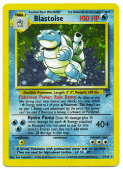 Pokemon TCG Blastoise 002/130 Base Set 2 Holo - Moderately Played - Image 3
