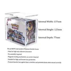 Pokemon Magnetic Booster Box Acrylic Case! Pokemon Card Protective Display! - Image 3