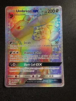 Pokemon TCG Umbreon GX 154/149 Secret Rare Rainbow Holo Card Sun & Moon Base - Image 1