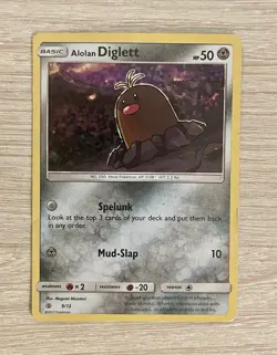 2017 Pokemon McDonald's Promo Confetti Holo ALOLAN DIGLETT 9/12 - Image 1