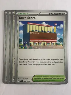 Pokemon TCG Obsidian Flames 4x Playset Town Store 196/197 Near Mint - Image 1