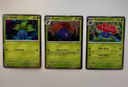 Oddish Gloom Vileplume Cosmos Holo Set Phantasmal Flames Pokemon Master Promo - Image 1