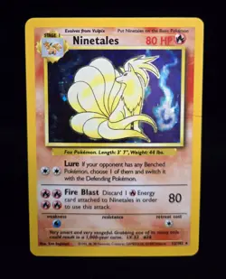 Pokemon TCG - NINETALES - 12/102 - HOLO RARE - UNLIMITED - BASE SET 1999 - MP/LP - Image 1