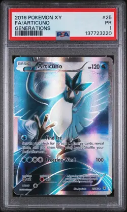 PSA 1 LOW POP Pokemon Articuno XY Generations Full Art #25 - Image 1