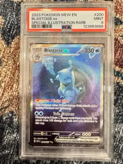 Blastoise ex 200/165 PSA 9 Special Illustration Pokemon 151 Scarlet & Violet TCG - Image 1