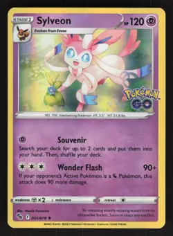 Sylveon 035/078 Holo Pokemon GO NM - Image 1