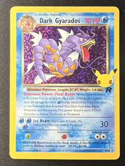 ❤‍🔥 Pokemon Dark Gyarados Celebrations: Classic Collection HOLO 8/82 ✨ - Image 1