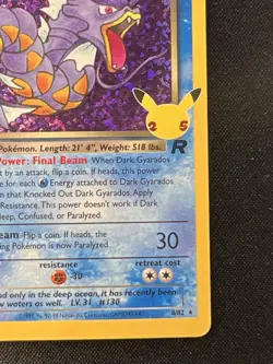 ❤‍🔥 Pokemon Dark Gyarados Celebrations: Classic Collection HOLO 8/82 ✨ - Image 3