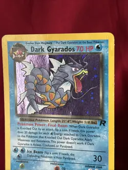 Dark Gyarados 8/82 Holo Shiny Card Pokemon (T112) - Image 4