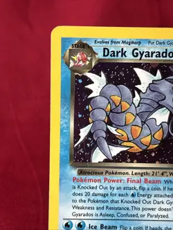 Dark Gyarados 8/82 Holo Shiny Card Pokemon (T112) - Image 5