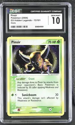 CGC 10 GEM MINT Pinsir 2004 EX Hidden Legends 13/101 Holo Pokemon Card - Image 1