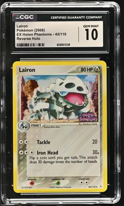 CGC 10 Lairon EX Holon Phantoms 45/110 Reverse Holo Stamped Pokemon Card - Image 1