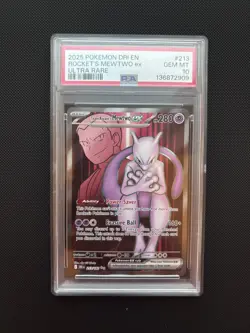PSA 10 Team Rocket's Mewtwo ex Destined Rivals 213/182 Holo Pokemon Card - Image 1