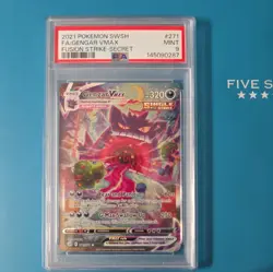2021 Pokemon SWSH Fusion Strike Gengar VMAX Alternate Art 271/264 PSA 9VERYCLEAN - Image 1