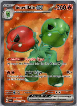 SCOVILLAIN EX 216/191 ULTRA RARE SURGING SPARKS POKEMON NM - Image 1
