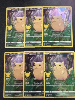 6X Pikachu Full Art Celebrations - Pokemon 25th Anniversary Set LOT - Image 1