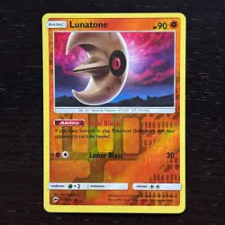Lunatone 68/147 Pokemon Burning Shadows Sun & Moon Reverse Holo Uncommon Card NM - Image 1