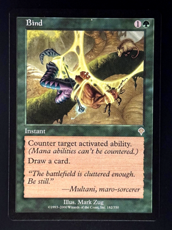 MTG - Bind - NM+ NEVER PLAYED! - Invasion #182 - RARE - EN - REG - Image 1