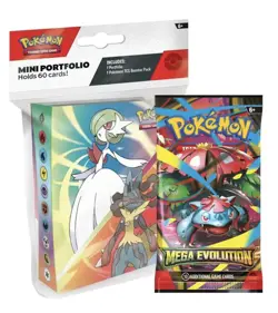 Pokemon Mega Evolution Mini Portfolio & Booster Pack x12 New Factory Sealed Box - Image 4