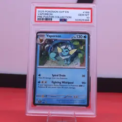 2025 Pokemon TCG Pre Poster Collection 168 Vaporeon PSA 10 - Image 1