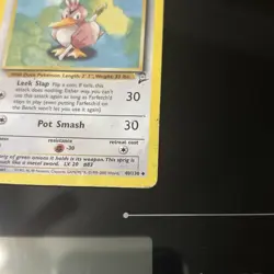 FARFETCH'D 40/130 UNCOMMON BASE SET 2 POKEMON LP - Image 2