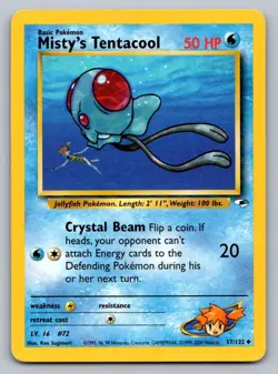Pokemon Misty's Tentacool (57) Uncommon Gym Heroes 057/132 LP - Image 1