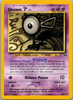 Pokemon TCG Unown F 48/75 Neo Discovery MP - Image 1