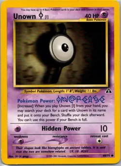 Pokemon TCG Unown I 68/75 Neo Discovery LP - Image 1