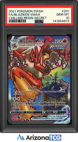 Pokemon 2021 Blaziken VMAX 201/198 Alt Art Chilling Reign GEM MINT PSA 10 - Image 1