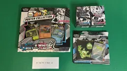 Pokemon Black Bolt and White Flare Sealed Lot Booster Bundle, Poster, Sticker🔥 - Image 1