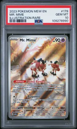 PSA 10 Mr. Mime #179/165 Pokemon 151 MEW S/V 2023 Illustration Rare IR - Image 1