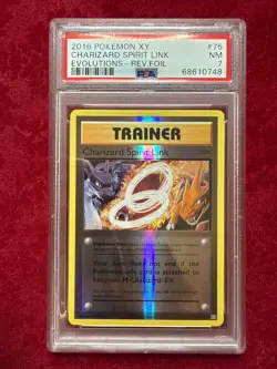 Pokemon TCG Charizard Spirit Link Rev. Foil #75, Evolutions - Image 1