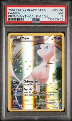 2016 POKEMON XY BLACK STAR PROMO #XY110 FA/MEW PSA 7 - Image 1