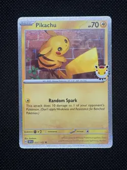 Pokemon TCG PIKACHU 051/162 30th Anniversary 2026 Pokemon Day Stamp Cosmos Holo - Image 1