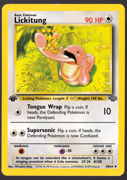Lickitung 38/64 1st Edition Jungle Pokemon Card 1999 LP - Image 1