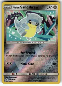Alolan Sandshrew 137/236 SM - Cosmic Eclipse LP Pokemon Card TCG - Image 1