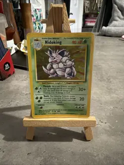 Nidoking 11/102 Holo Base Set Pokemon Card WOTC heavy play - Image 1