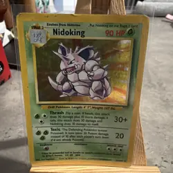 Nidoking 11/102 Holo Base Set Pokemon Card WOTC heavy play - Image 2