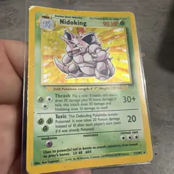 Nidoking 11/102 Holo Base Set Pokemon Card WOTC heavy play - Image 4