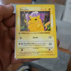 Pokemon TCG Pikachu 1st Edition Base Set Shadowless Red Cheeks 058/102 1999 - Image 1