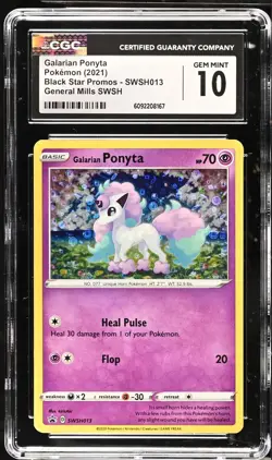 2020 POKEMON SWSH013 Black Star Promo GALARIAN PONYTA CGC 10 Gem Mint - Image 1