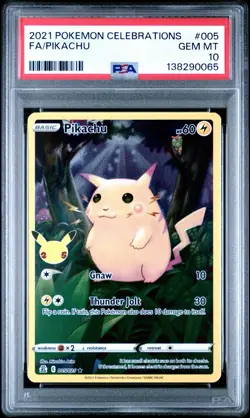 2021 POKEMON CELEBRATIONS #005 FULL ART/PIKACHU PSA 10 - Image 1