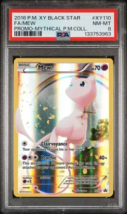 2016 POKEMON XY BLACK STAR PROMO #XY110 FA/MEW PSA 8 - Image 1