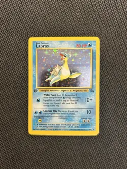 Pokemon TCG Lapras 10/62 1st Edition Fossil! HP Condition! See Description! - Image 1