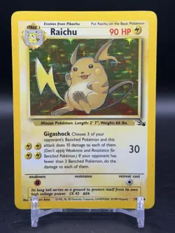 Raichu 14/62 Holo Rare Pokemon TCG Fossil WOTC English MP - Image 1