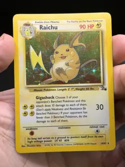 Raichu 14/62 Holo Rare Pokemon TCG Fossil WOTC English MP - Image 3